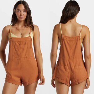 NWT New BILLABONG Wild Pursuit Toffee Cotton Romper Size S